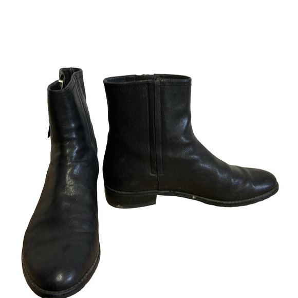 Stuart Weitzman, black leather ankle boots, Silver Zippers 7.5 - Picture 4 of 7